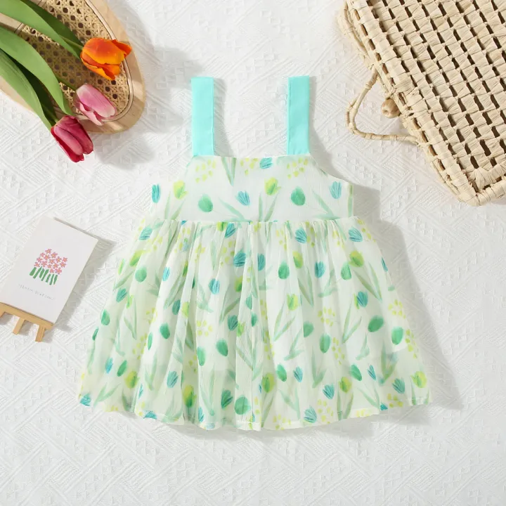 Summer%20new%20bow%20Hand-painted%20wind%20tulip%20flowers%20Light%20light%20halter%20Summer%20beach%20wind%20sweet%20Princess%20dress%20-%20Image%203