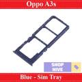 Oppo A3s Sim Tray Micro SD Card Slot with Sim Ejector Pin Replacement Part.