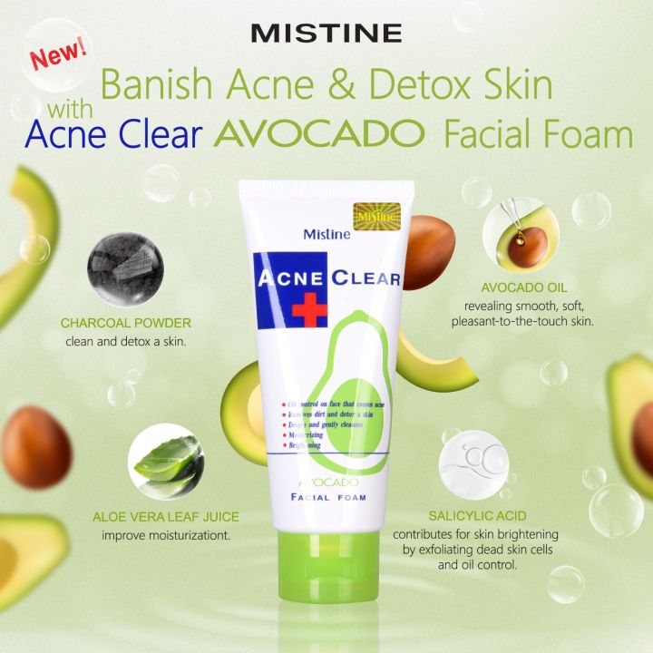 MISTINE%20ACNE%20CLEAR%20FACIAL%20FOAM%2085G.%20NEW%20AVOCARDO%20FACE%20WASh(Made%20In%20Thailand)%20-%20Image%204