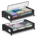Under Bed Storage with Wheels, 2-Pack Rolling Storage Containers with Lids for Clothes,Shoes Under Bed Drawers. 