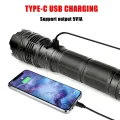 20000LM Most Powerful LED Flashlight Super Bright Long Range Torch Type-C Charging Tactical Flashlight With Power Display. 