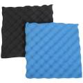 6 Pack Black + blue / Charcoal egg crate foam acoustic tiles soundproofing foam panels sound insulation soundproof foam padding sound dampening Studio padding 30x30x3.8cm. 