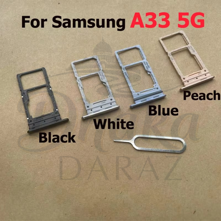 Samsung Galaxy A33 5G Dual Sim Tray Micro SD Card Slot with Sim Ejector Pin Replacement Part