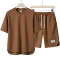 Summer Loose Men's Suit Casual New Set Korean Style Short SleeveTMen's T-shirt plus Size Two-Piece Suit.