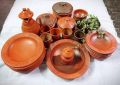 Clay Dinner set 36 pieces dinner set Pura matir plate cup mug jug curry bowl. 
