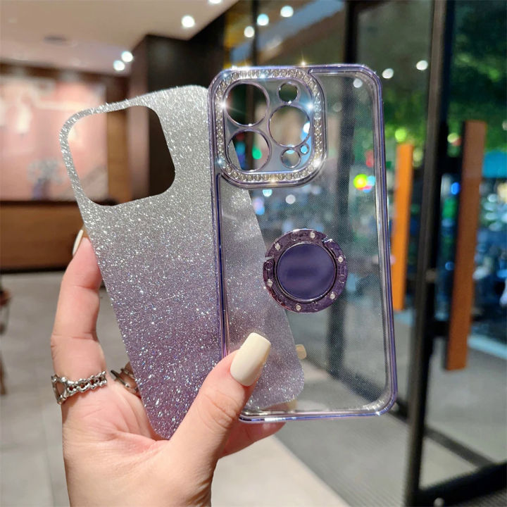 %E3%80%90Solo%20Yolo%E3%80%91Plating%20gradient%20glitter%20diamond%20ring%20holder%20clear%20case%20for%20iPhone%2015%2013%2011%2012%2014%20Pro%20Max%20X%20XR%20Xs%207%208%20plus%20soft%20silicone%20cover%20-%20Image%203