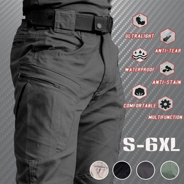 Plus%20Size%20Men%20Casual%20Cargo%20Pants%20Outdoor%20Hiking%20Trekking%20%20%20Sweatpants%20%20Slim%20%20Multi%20cket%20Trousers%20-%20Image%203