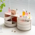 Creative Semicircle Rotating Cosmetic Storage Box Bathroom Countertop Makeup Organizer Multi-Layer Skin Care Jewelry Storage Box. 