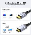 DP to HDMI Cable 4K30HZ 2K120HZ Unidirectional DisplayPort to HDMI Cable for Laptop Desktop Monitor HDTV Projector.