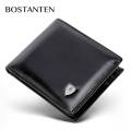 【Heartbeat Girl Store】BOSTANTEN PU Tri-fold Wallet Clasp and Zipper For Men. 