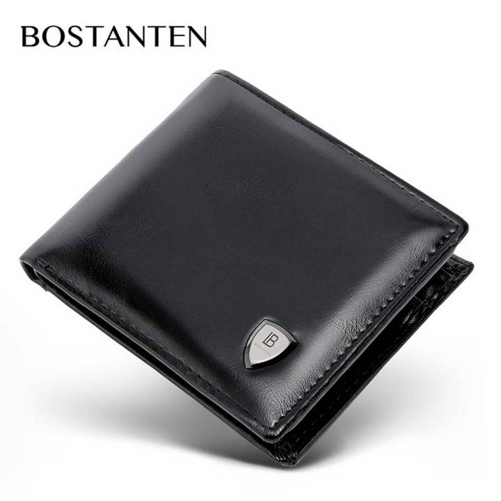 【Heartbeat Girl Store】BOSTANTEN PU Tri-fold Wallet Clasp and Zipper For Men