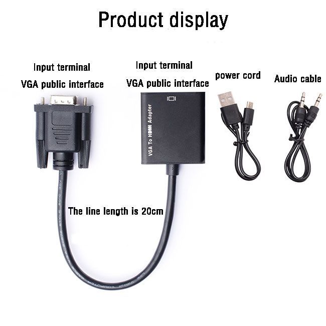 VGA%20To%20HDMI%20Output%201080P%20HD%20Audio%20TV%20AV%20HDTV%20Video%20Cable%20Converter%20-%20Image%202