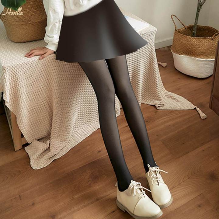 Fashion%20Women%20Winter%20Tights%20Opaque%20Warm%20Leggings%20High%20Waist%20300G%20Fleece%20Lined%20Black%20Translucent%20-%20Image%203