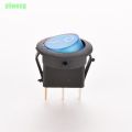 220v AC Round Rocker Switch with Blue Light Illumination. 