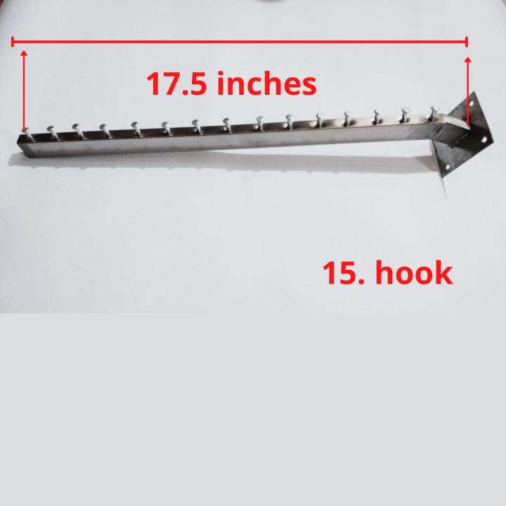"17-Inch Wall Mounted Stainless Steel Clothes Hanger Rack - 15 Hook Heavy Duty Organizer for Boutique & Home"
