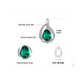 JewelryPalace Green Simulated Nano Emerald 925 Sterling Silver Hoop Clip Earrings for Women Jewelry. 