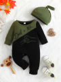 Gift Hat Set Baby Unisex Boy Girl Newborn Onesies Romper 0-18 Months Toddler Cute Letter Clothing Infant Long Sleeve Jumpsuit.