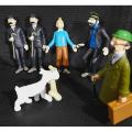 Tintin action figure collectible set with captain haddock, professor Calculus,Thompson & Thompson and Tintin's trusty dog Snowy. 