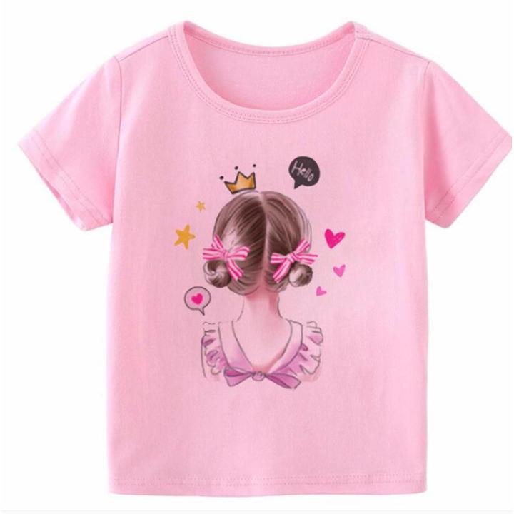 Summer Boys Girls Short Sleeves T-Shirts 2022 Children's Tshirt Pink Panda T Shirt Baby Girl Tops Kids Tees Girls Tops Casual