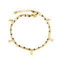 ASON Double Layers Anklet White Shell Butterfly Charm Anklets On Leg For Women Beach Accessories Stainless Steel Jewelry.