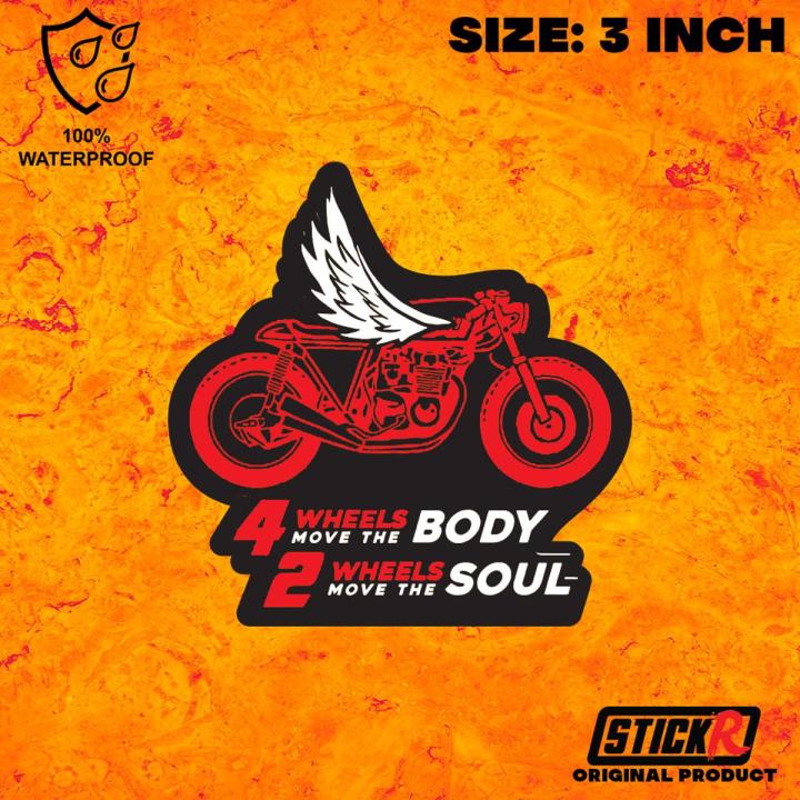 Waterproof Bike Sticker 2 Wheels Move the Souls StickR | Daraz.com.bd