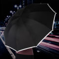 Fully automatic reverse umbrella car LED light reflective strip folding umbrella flashlight umbrella advertising umbrella. 