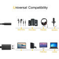 USB to 3.5mm Jack Audio Adapter with 3.5mm Headphone and Microphone Jack for Windows, for , for , for PC/Laptops. 