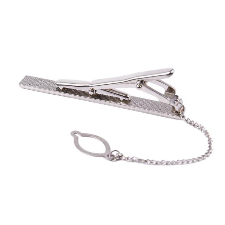 Mens%20Plain%20Silver%20Chrome%20Stainless%20Steel%206CM%20Standard%20Tie%20Clip%20Clasp%20Bars%20Pins%20-%20Image%203