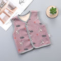 Baby vest plus velvet newborn clothes 3 baby belly protection vest 6 months old baby men and women warm vest.
