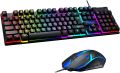 RGB Gaming Keyboard and Mouse-Light Up & LED Backlit Mechanical Keyboard & Mouse Combo-Rainbow Keyboard with 104 Keys- Gaming Mouse. 