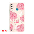 Itel A56 Pro Pink Blue Flowers Pattern Silicone Phone Case.