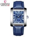CHENXI Vintage Classic Square Brown Leather Strap Wrist Watches Fashion Brand Watches Men's Quartz Clock.