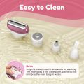 4-in-1 Electric Razor for Women - Rechargeable Painless Body & Facial Hair Remover, Bikini Trimmer for Legs, Underarm & Face, Portable Women's Shaver Set with Smooth Glide Technology.