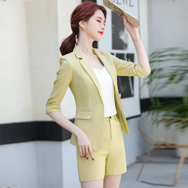 Small%20Suit%20Jacket%20Women's%20Suit%20Shorts%20Two-Piece%20Suit2023New%20Summer%20Fit%20Slim%20Fit%20Solid%20Color%20Suit%20Women's%20Clothing%20-%20Image%207