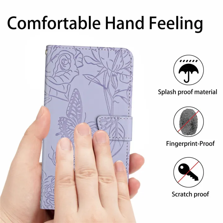 For%20Xiaomi%20Poco%20M5%204G/5G/M4%205G%20HT03%20Skin%20Feel%20Butterfly%20Embossed%20Flip%20Leather%20Phone%20Case%20-%20Image%204