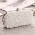 Pearl Clutch Bags Women Purse Ladies Hand Bags Evening Bags for Party Wedding Pearl Fashion Clutch Bags - White. 