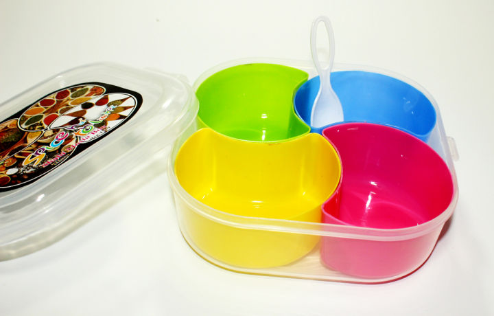 Food Grade Plastic Spice Box with 4 Spice Containers with free Spoon ...