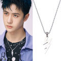 N XL Xiao Zhan Wang Yibo same style lightning pendant necklace trendy simple couple personality pendant sweater chain men. 