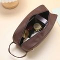 1pcs Mens Business Travel Bag Zipper Makeup Bags PU Leather Travel toiletry bag Cosmetics Organizer Storage Pouch Large Capacity. 