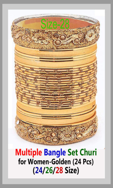 Multiple%C2%A0Bangle%C2%A0Set%C2%A0Churi%C2%A0for%C2%A0Women-Golden%C2%A0(24%C2%A0Pcs)%20-%20Image%203