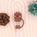 Christmas New Year Theme Cute Straw Dust Cap Dust Plug Detachable Doll Cute Straw Dust Cover Glass Stainless Steel Straw Cover-Cola Kids.