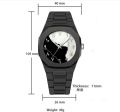New Aura Arabic Watch Men's Quartz Watch Black Carbon Plastic watch for men. 