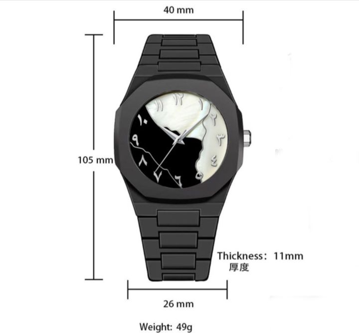 Black%20And%20White%20Aabic%20Fashionable%20Cabon%20fiver%20Plastic%20Watch%20Fo%20Men%20-%20Image%203