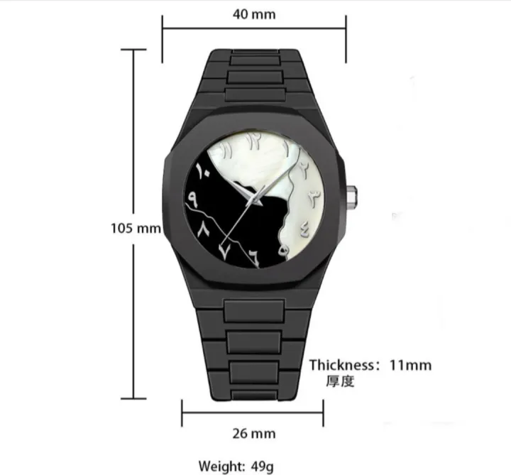 New%20Aura%20Arabic%20Watch%20Men's%20Quartz%20Watch%20Black%20Carbon%20Plastic%20watch%20for%20men%20-%20Image%203