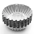10 pcs Reusable Silver Stainless Steel Cupcake Egg Tart Mold Cookie Pudding Mould Nonstick Baking Pastry Tools Cake. 