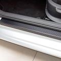 【Alizeker Mall】4Pcs OF set 60cm * 6.8cm 3D Carbon Fiber Black Door Scuff Plate Cover Anti Scratch Sticker Car Anti Scratch Sticker. 