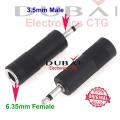Stereo 3.5mm Male TO 6.35mm Female Jack Plug Adapter MIC Microphone Cable Adapter Converter 1PCS. 