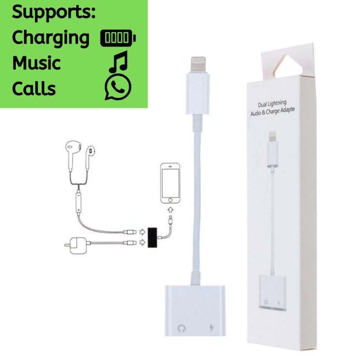 %E3%80%902%20in%201%E3%80%91%20Dongle%20Splitter%20for%20iPhone%20X/XS/XS%20Max/XR/8/7/8%20Plus/7%20Plus,%20Dual%20Port%20Charger%20and%20Headphones%20Adapter%20with%20Cable.%20Audio%20Jack%20and%20Charge%20Converter%20for%20iOS%2010/11/12%20or%20Later%20-%20Image%202