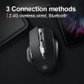 Inphic A1 Rechargeable Bluetooth Wireless Mouse | Tri-Mode (BT5.0/3.0/2.4G), Silent Click, Visible Battery Indicator.