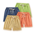 Elegantstunning Summer Kids Cotton Shorts Casual Loose Solid Color Short Pants For Boys Girls 3-8 Years Old.